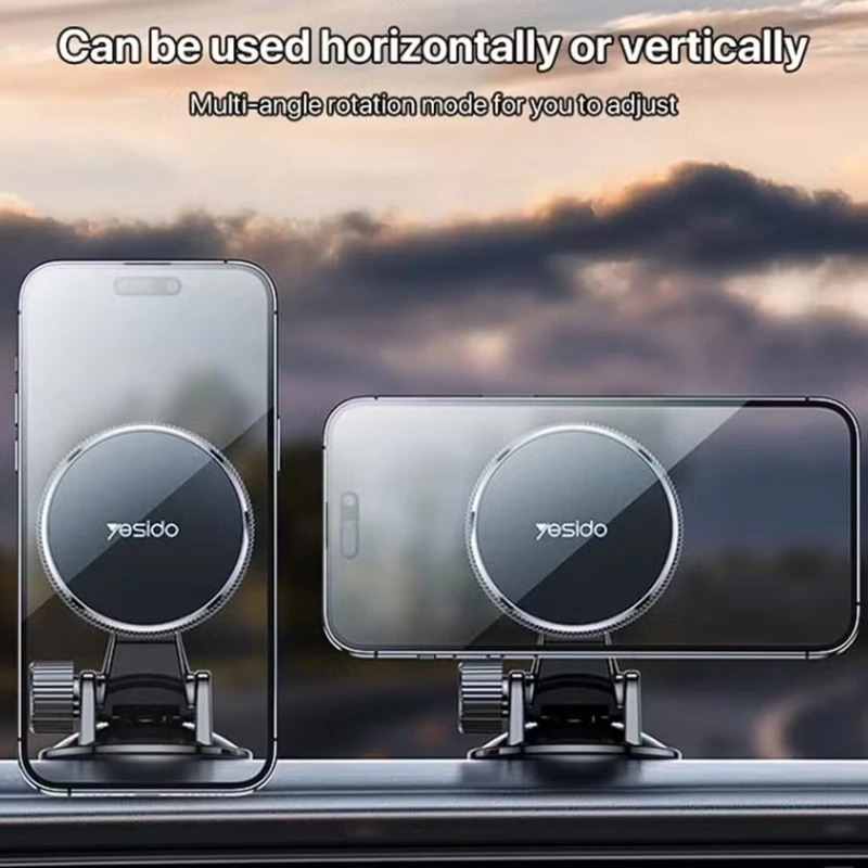 Магнитный автомобильный держатель для телефона Yesido C177 for Apple iPhone 12-15 Black Магнитный автомобильный держатель для телефона Yesido C177 for Apple iPhone 12-15 Black