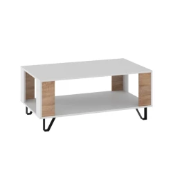 Журнальный стол Art-101, 110x65x45 см, ламинат, коричневый/белый