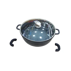 Dolma və qızartma üçün qazan LL36, 36 sm, keramika/silikon, iki tutacaqlı, qara