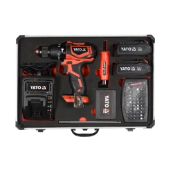 Набор дрель-шуруповерт и сверла Yato YT-44250, 126 шт Набор дрель-шуруповерт и сверла Yato YT-44250, 126 шт