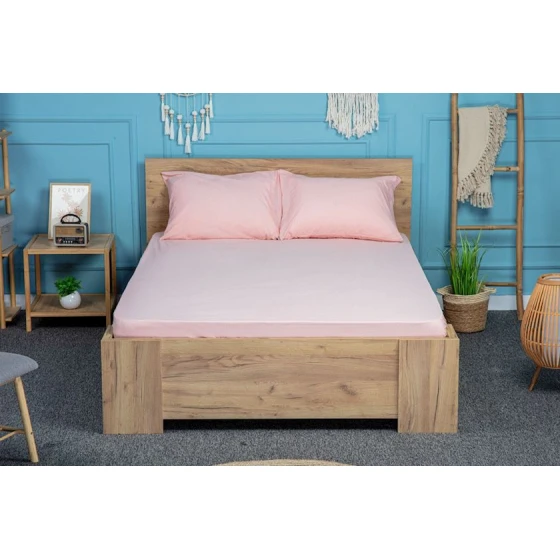 Комплект постельного белья Pima Cotton Vero SHA-0000872, простыня 180х200, наволочки 50х70, двуспальный, хлопок, розовый