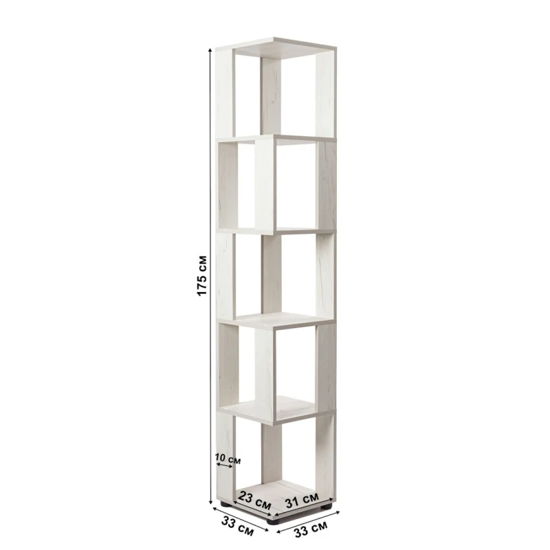 Стеллаж Letta Dub White, 180х35х35 см, ЛДСП, белый Стеллаж Letta Dub White, 180х35х35 см, ЛДСП, белый