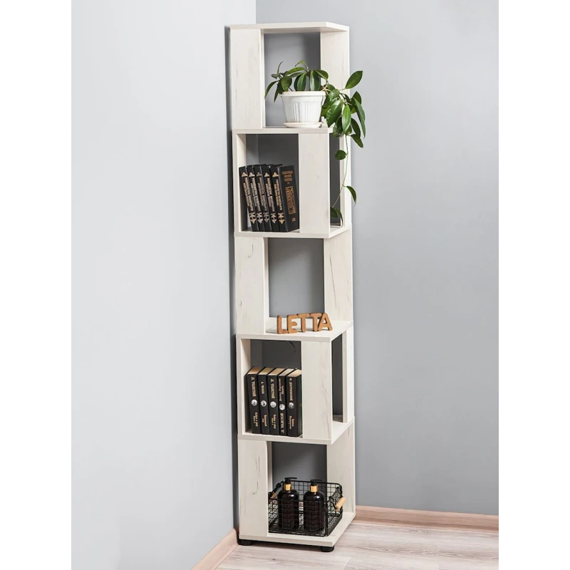 Стеллаж Letta Dub White, 180х35х35 см, ЛДСП, белый Стеллаж Letta Dub White, 180х35х35 см, ЛДСП, белый