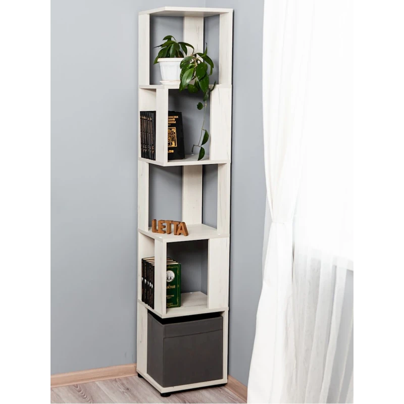 Стеллаж Letta Dub White, 180х35х35 см, ЛДСП, белый Стеллаж Letta Dub White, 180х35х35 см, ЛДСП, белый