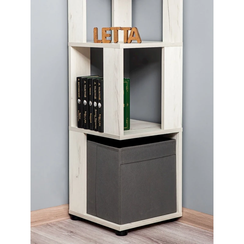 Стеллаж Letta Dub White, 180х35х35 см, ЛДСП, белый Стеллаж Letta Dub White, 180х35х35 см, ЛДСП, белый