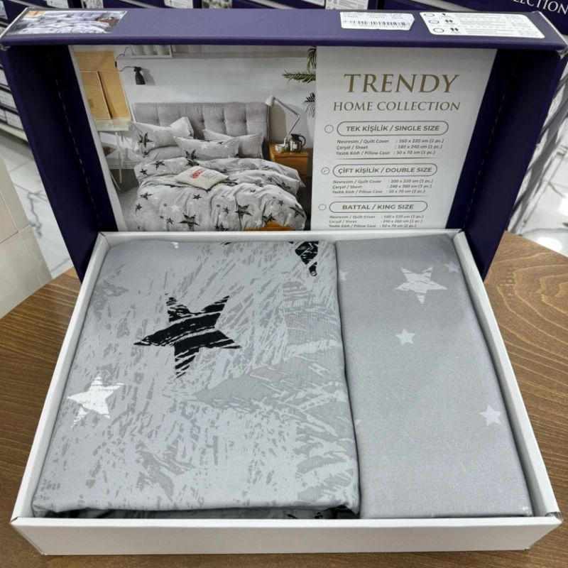 Комплект постельного белья MiraNova SF-638, хлопок, семейный, серый, пододеяльник 160х220/2 шт, простыня 240x260 см, наволочки 50х70 см/2 шт