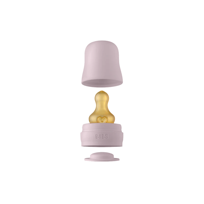 Бутылочка для кормления BIBS Baby Bottle Complete Set 0+ месяцев, 225 мл, стекло/латекс, светло-фиолетовая