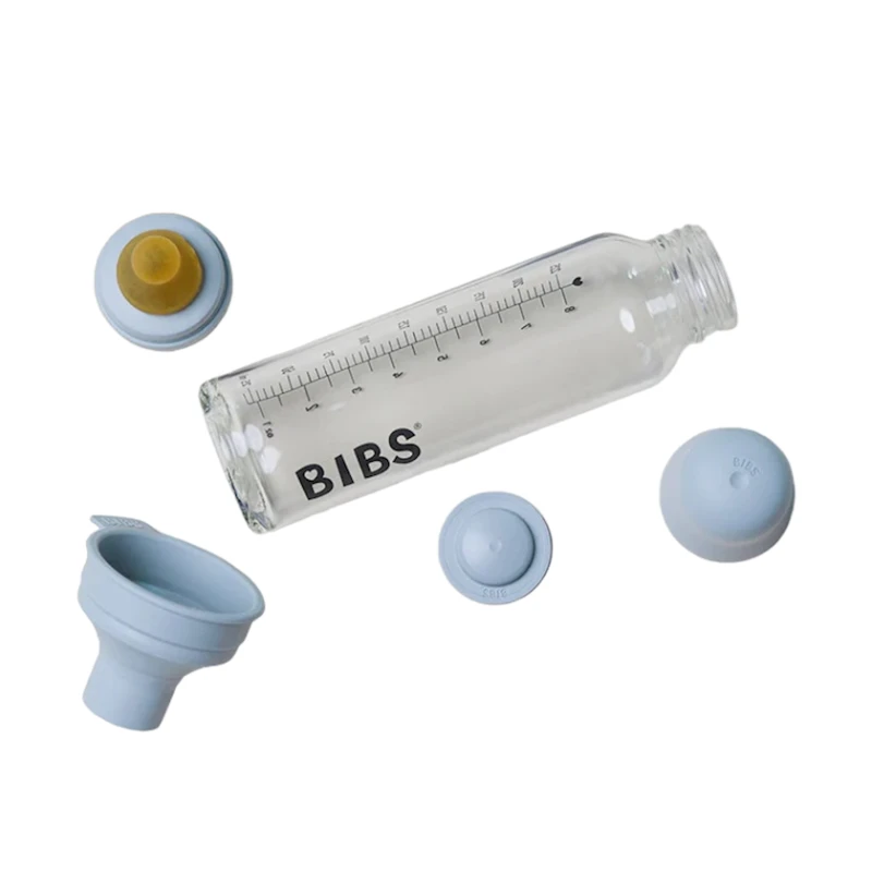 Бутылочка для кормления BIBS Baby Bottle Complete Set 0+ месяцев, 225 мл, стекло/латекс, светло-фиолетовая