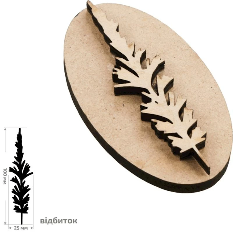 Штамп Rosa №5, Ботаника, МДФ/фанера, 2.5х10 см