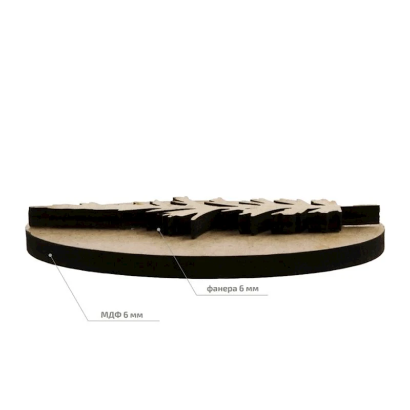 Штамп Rosa №5, Ботаника, МДФ/фанера, 2.5х10 см