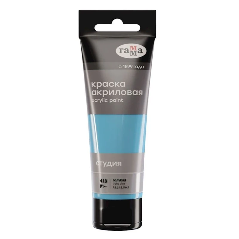 Akril boya Гамма Студия 418 Light Blue 75 ml