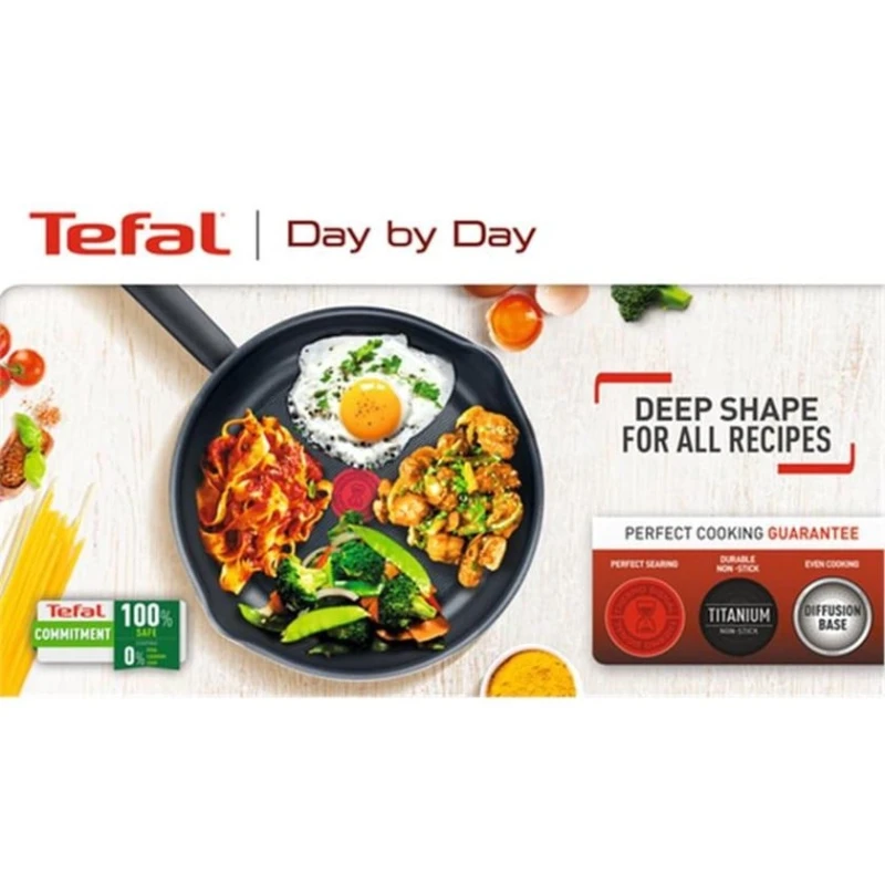 Сковородка Tefal 1X DaybyDayOne Diffusion, титан, черная, 28 см Сковородка Tefal 1X DaybyDayOne Diffusion, титан, черная, 28 см