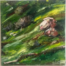 Rəsm Şəki mənzərəsi, kətan, yağlı, 50x50 sm