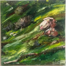 Rəsm Şəki mənzərəsi, kətan, yağlı, 50x50 sm