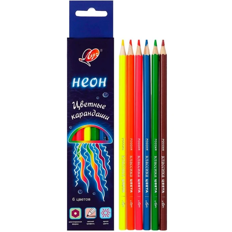 Набор карандашей Луч Неон, 6 шт Набор карандашей Луч Неон, 6 шт