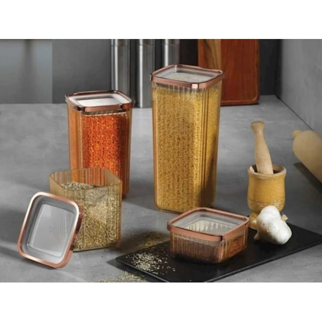 Набор контейнеров Vipahmet HJ0, пластик, 1700 мл + 1200 мл + 800 мл + 250 мл, светло-коричневый, 4 шт Набор контейнеров Vipahmet HJ0, пластик, 1700 мл + 1200 мл + 800 мл + 250 мл, светло-коричневый, 4 шт