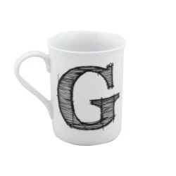 Кружка Porland Letter G 04AP016099, белая, 285 мл Кружка Porland Letter G 04AP016099, белая, 285 мл