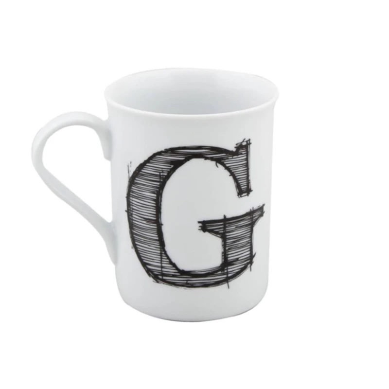 Кружка Porland Letter G 04AP016099, белая, 285 мл