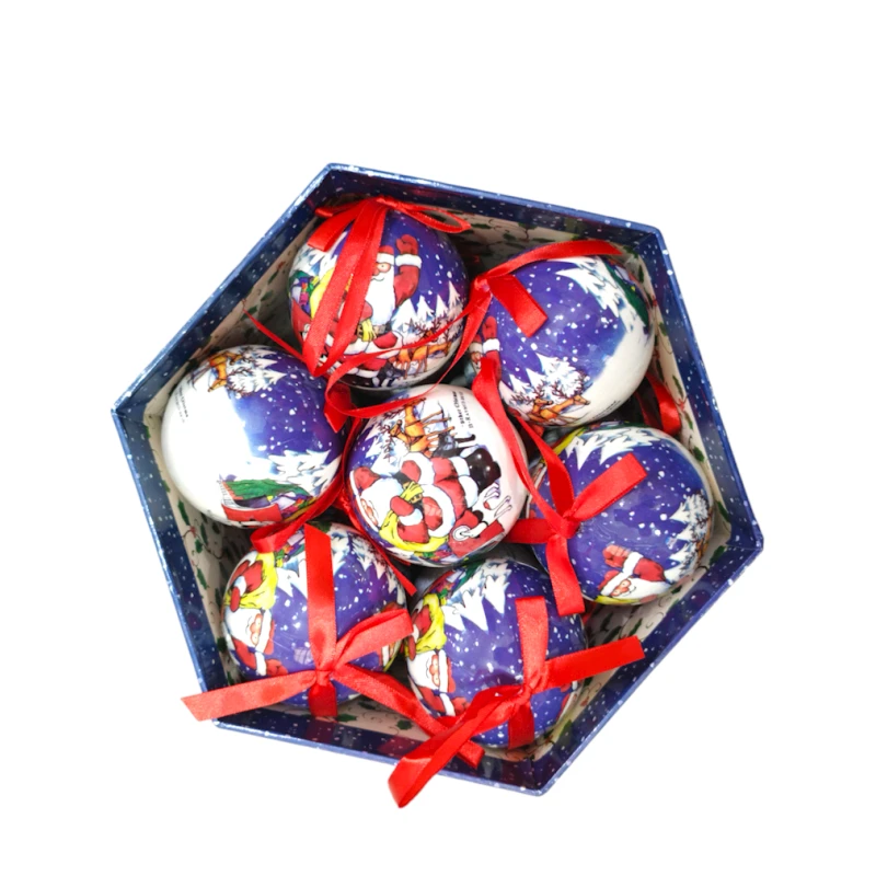 Şam ağacı oyuncaqları YD16 göy/ağ, 8 sm, 14 əd