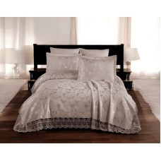 Örtük və yastıq üzü dəsti MiraNova 115, ikinəfərlik, örtük 240x260 sm, yastıq üzü 50x70 sm 2 əd, bej
