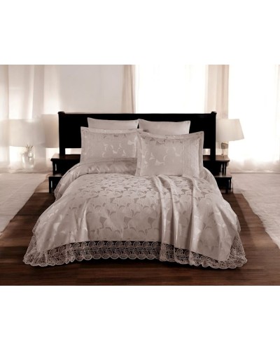Örtük və yastıq üzü dəsti MiraNova 115, ikinəfərlik, örtük 240x260 sm, yastıq üzü 50x70 sm 2 əd, bej