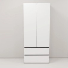Şkaf Art Mebel Art-80-6, LDSP, ağ, 50x80x210 sm