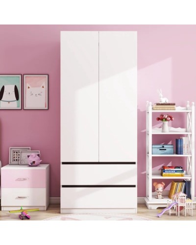 Şkaf Art Mebel Art-80-6, LDSP, ağ, 50x80x210 sm