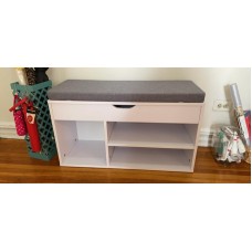 Ayaqqabı üçün tumba Art Mebel 49, laminat, ağ, 60х110х35 sm