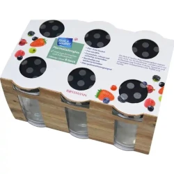 Набор банок для варенья Flink & Sauber 150 мл, 6 шт, стекло, с крышкой, Прозрачный