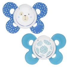 Əmziklər dəsti Chicco Physio Compact Boy, 6-16 ay, silikon, 2 əd, göy