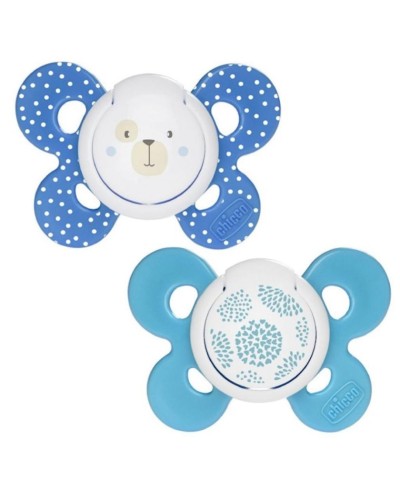 Əmziklər dəsti Chicco Physio Compact Boy, 6-16 ay, silikon, 2 əd, göy