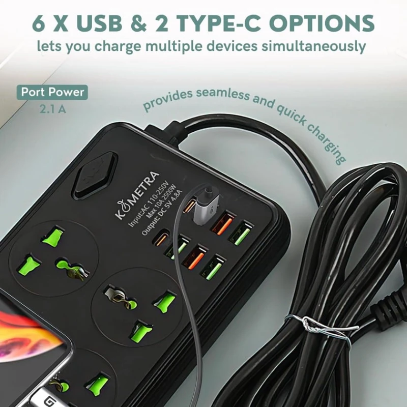 Сетевой фильтр Kometra Z68 Black