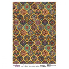 Dekupaj üçün düyü kağızı Cadence Metal Leaf Rice Paper Background Gold 019