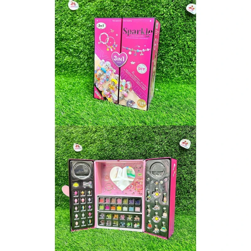 Bəzəklərin hazırlanması üçün dəst M5109 Pandora, plastik, rəngbərəng, 2388 əd