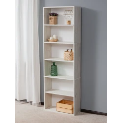 Стеллаж Letta Dub White, 181х24х60 см, ЛДСП, белый