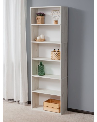Stellaj Letta Dub White, 181х24х60 sm, LDSP, ağ