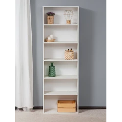 Стеллаж Letta Dub White, 181х24х60 см, ЛДСП, белый