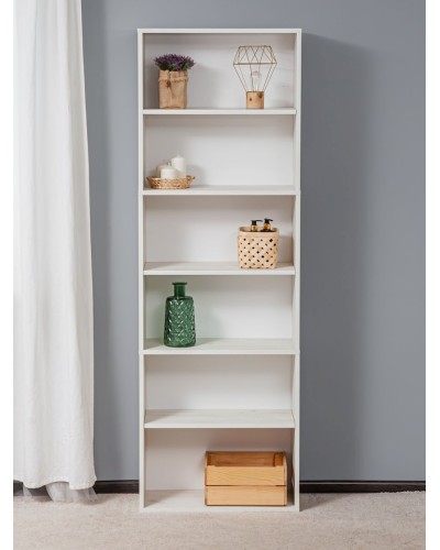 Stellaj Letta Dub White, 181х24х60 sm, LDSP, ağ