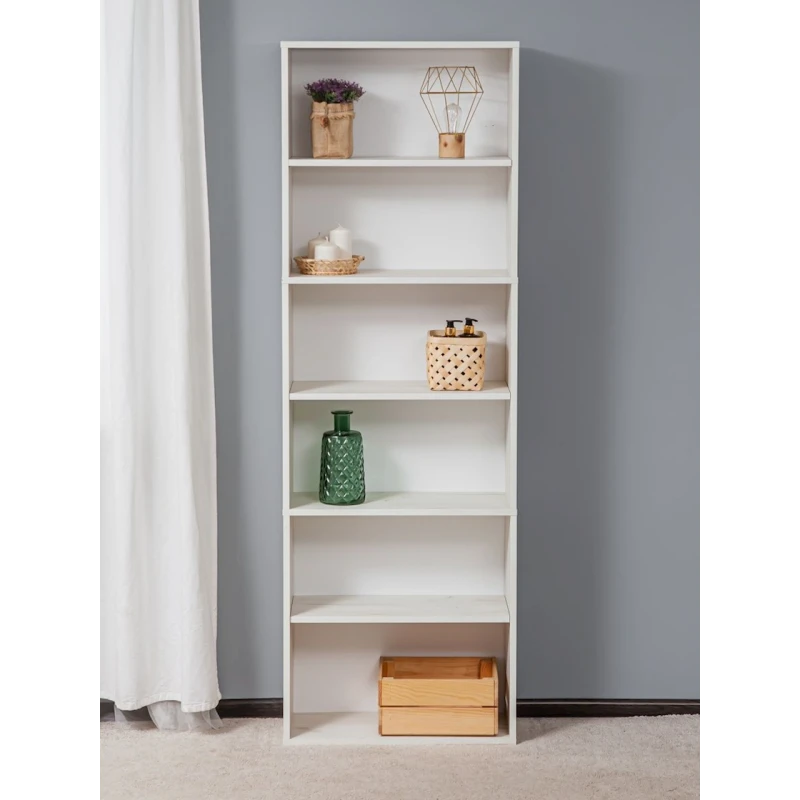 Стеллаж Letta Dub White, 181х24х60 см, ЛДСП, белый Стеллаж Letta Dub White, 181х24х60 см, ЛДСП, белый