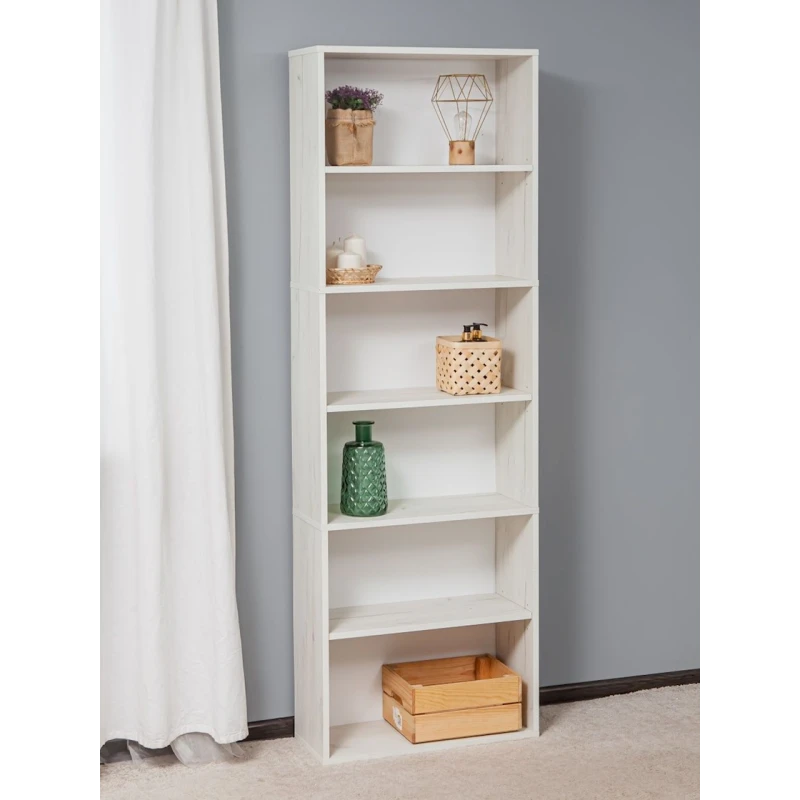 Стеллаж Letta Dub White, 181х24х60 см, ЛДСП, белый Стеллаж Letta Dub White, 181х24х60 см, ЛДСП, белый