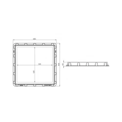 Крышка люка LuxWares, 600x600 мм, пластик, с ручкой