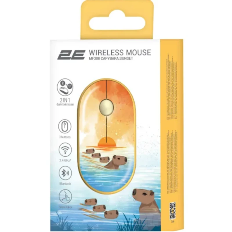 Мышь 2E MF300 Capybara Sunset Silent WL BT Yellow (2E-MF300WCAPIBARAYW) Мышь 2E MF300 Capybara Sunset Silent WL BT Yellow (2E-MF300WCAPIBARAYW)