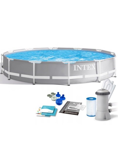 Karkaslı hovuz Intex H26225588712NP, 366x76 sm, 6503 l, boz