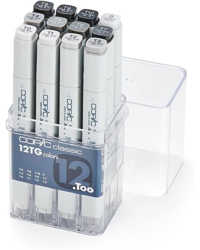 Markerlər dəsti Copic Classic Grau 12 rəng