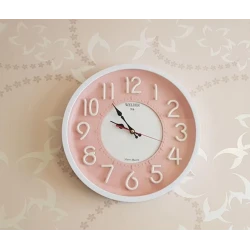 Настенные часы Walder N6, розовые, 33.5 см