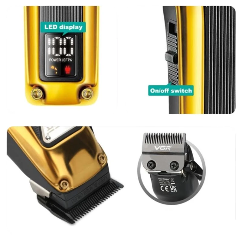 Машинка для стрижки волос VGR V-137 Gold