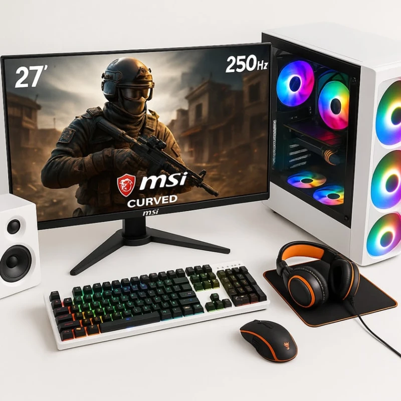 Kompüter RTX 4070 ilə i9-12900K-32GB RAM-3TB Yaddaş-27 Curved MSI-250Hz