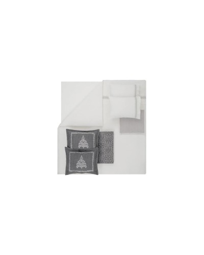 Yataq dəsti Yataş Elsa, yorğan üzü 200x220 sm, mələfə 240х260 sm, yastıq üzü 50x70 sm (4 əd), örtük 190x230 sm, ikinəfərlik, pambıq/poliester, boz