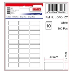 Набор наклеек Tanex OFC-107 White, 12x30 мм, 10 листов Набор наклеек Tanex OFC-107 White, 12x30 мм, 10 листов