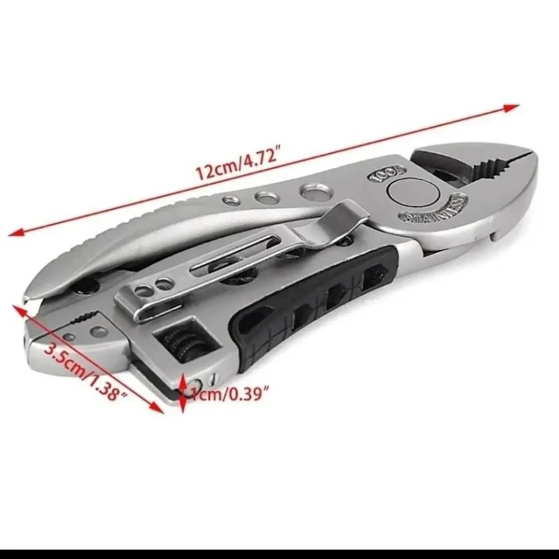 Мультитул для кемпинга и охоты, 12x3x1 см, серебристый Мультитул для кемпинга и охоты, 12x3x1 см, серебристый